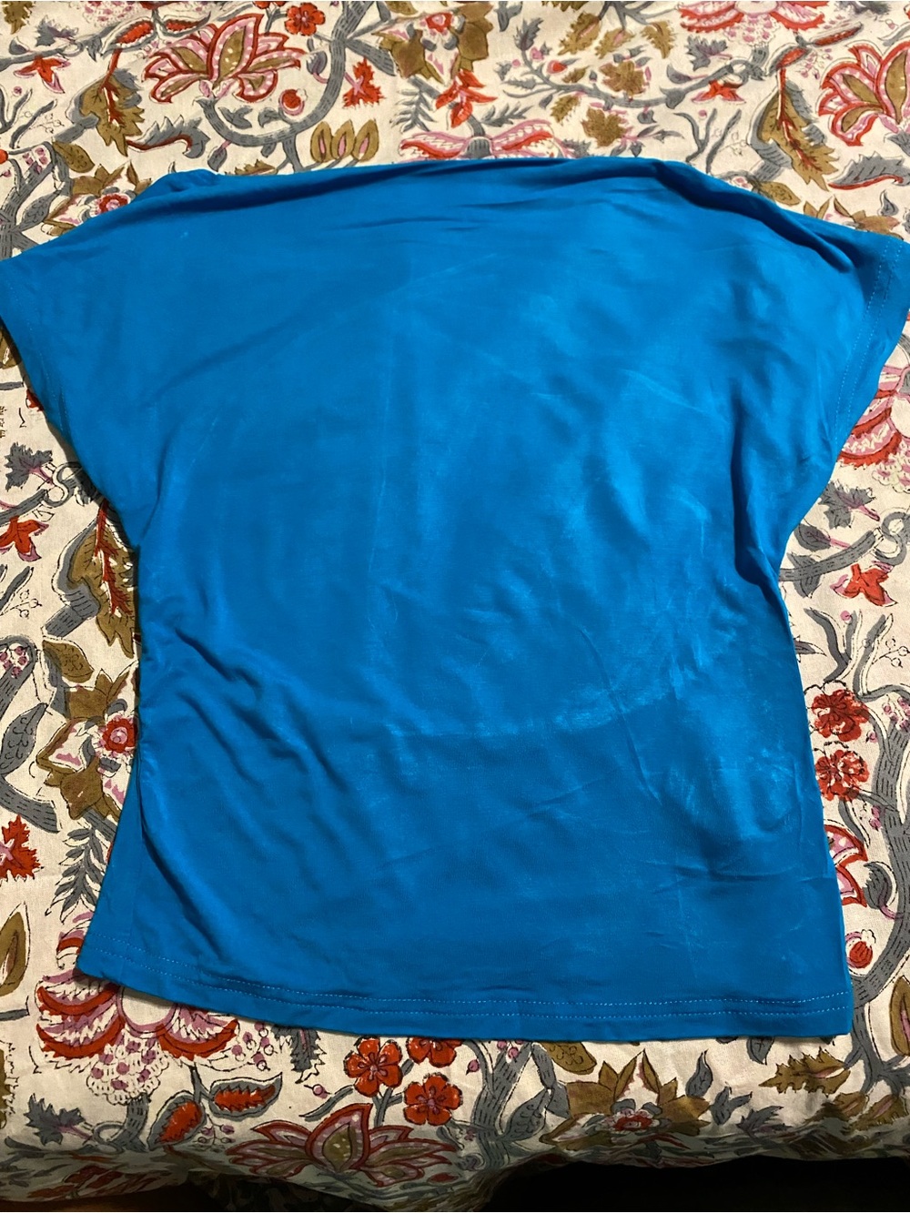 SHEIN Vibrant Blue Short Sleeve Crew Neck Tee
